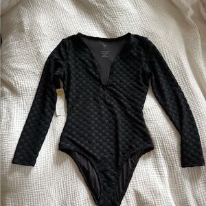 SEEA Valentina Night Check Black Checkered One Piece M NWT